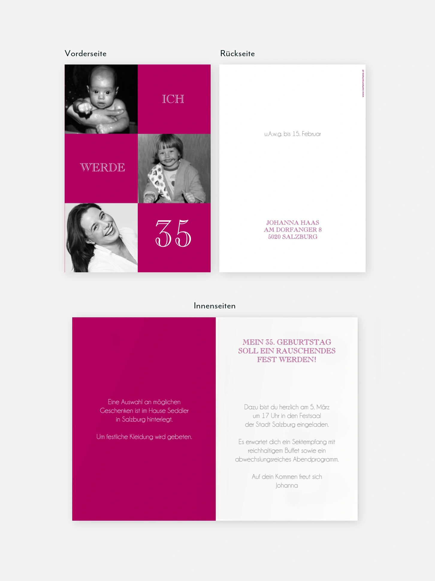 Geburtstagseinladung Bildergeschichte