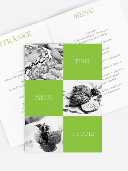 Menükarte Geburtstag Bildergeschichte