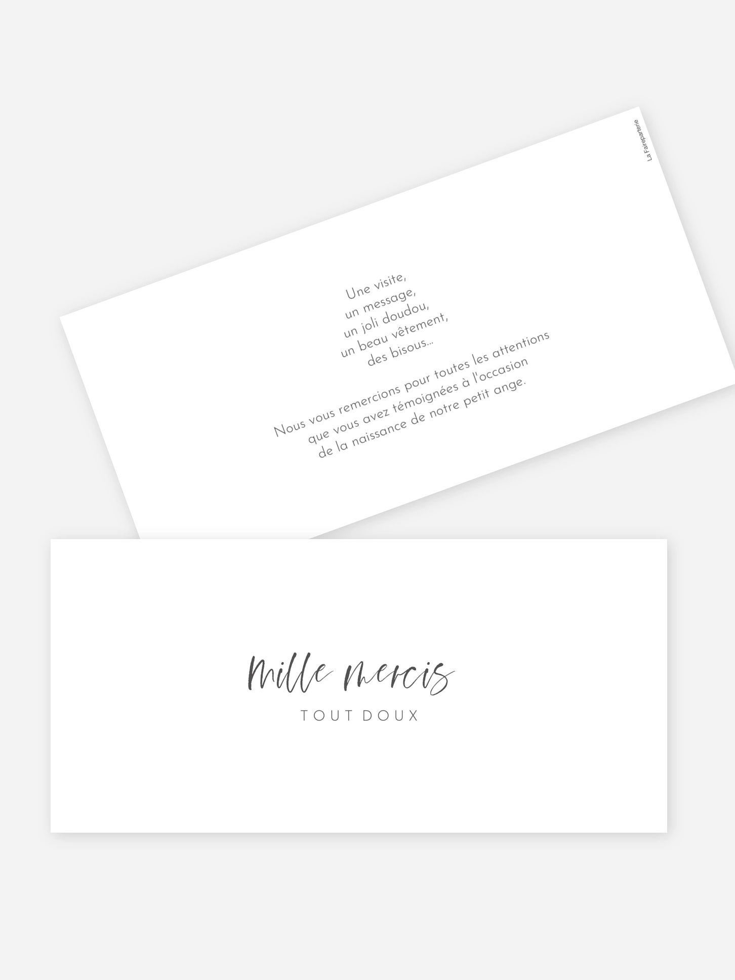 Carte remerciement naissance Mille mercis