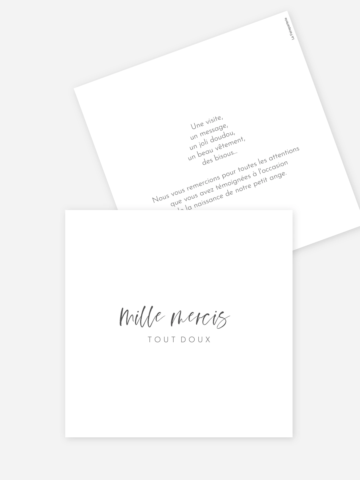 Carte remerciement naissance Mille mercis