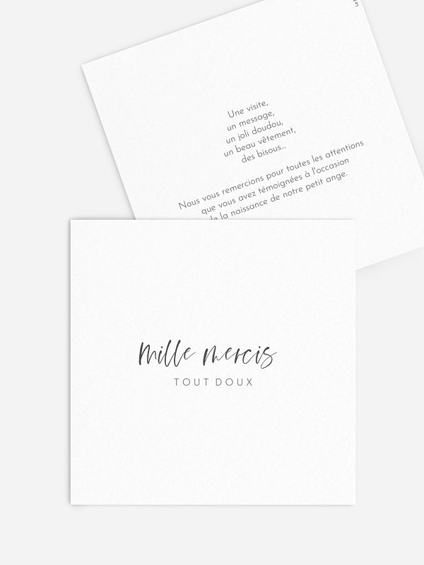 Carte remerciement naissance Mille mercis