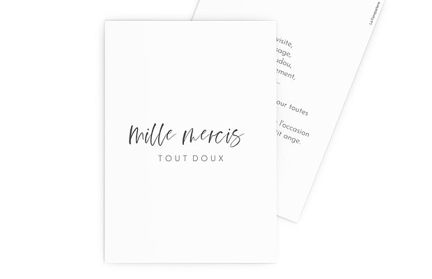 Carte remerciement naissance Mille mercis