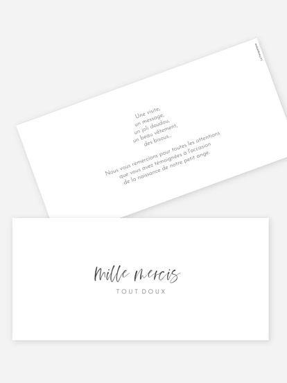 Carte remerciement naissance Mille mercis