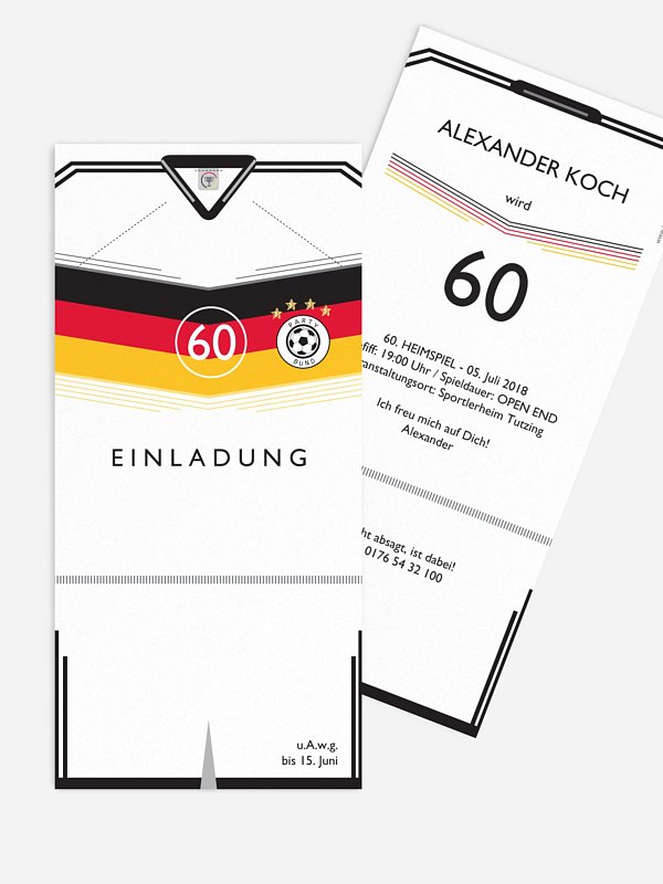 Einladung 60. Geburtstag Trikot