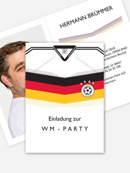Partyeinladung Trikot