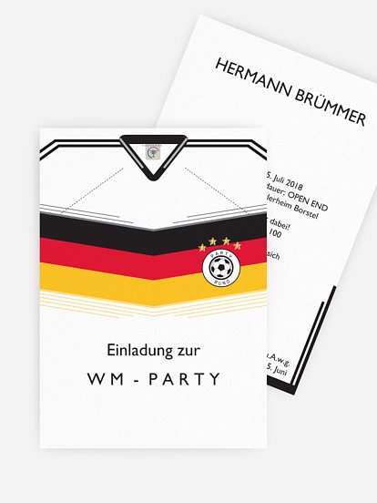 Partyeinladung Trikot