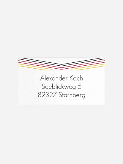 Empfängeraufkleber Party Trikot