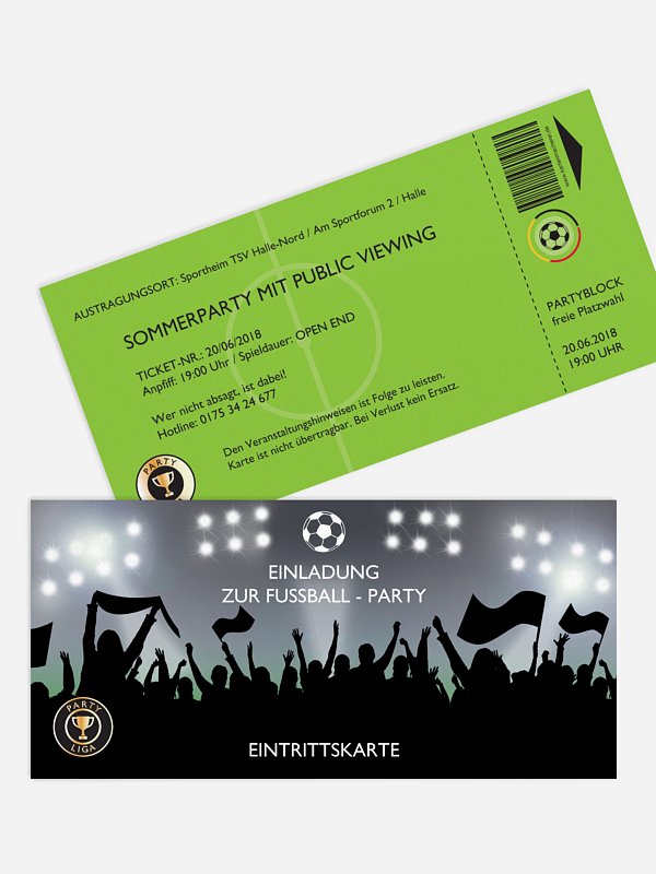 Partyeinladung Fußballticket