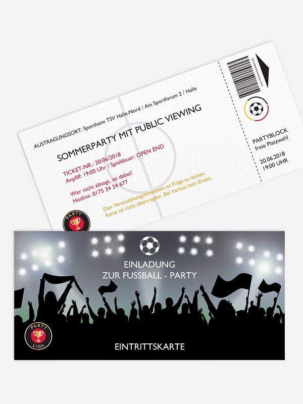 Partyeinladung Fußballticket