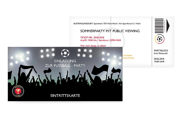 Partyeinladung Fußballticket