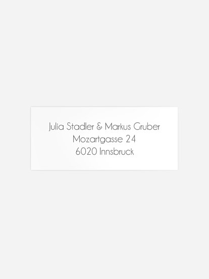 Absenderaufkleber Hochzeit Gestaltungsfreiheit