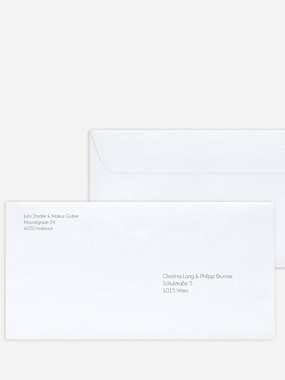 Bedruckter Briefumschlag Hochzeit Gestaltungsfreiheit