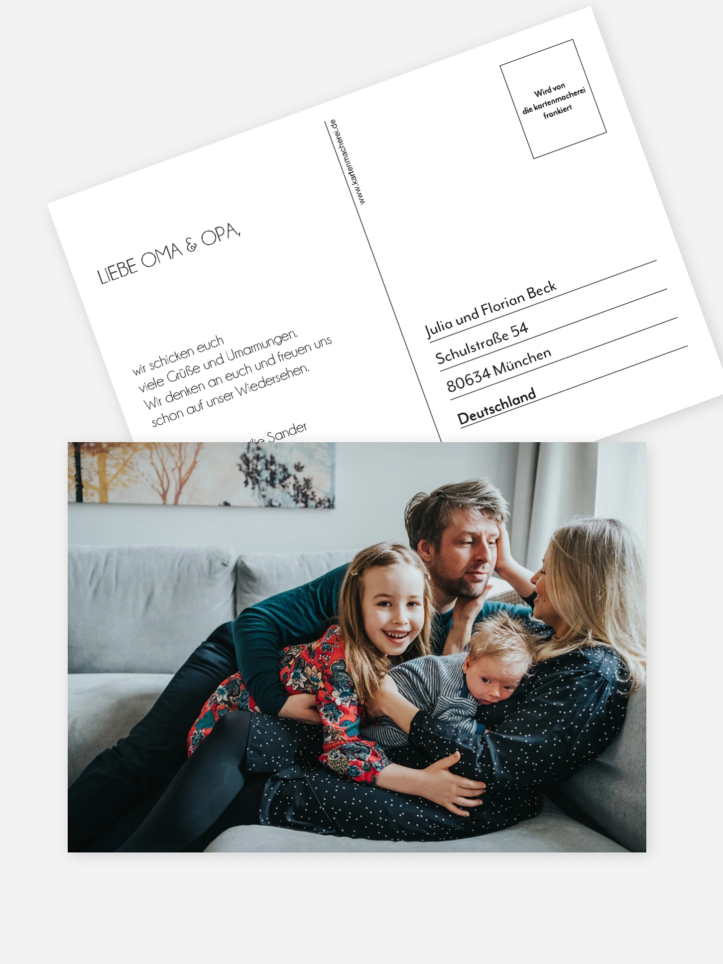 Postkarte Direktversand Gestaltungsfreiheit
