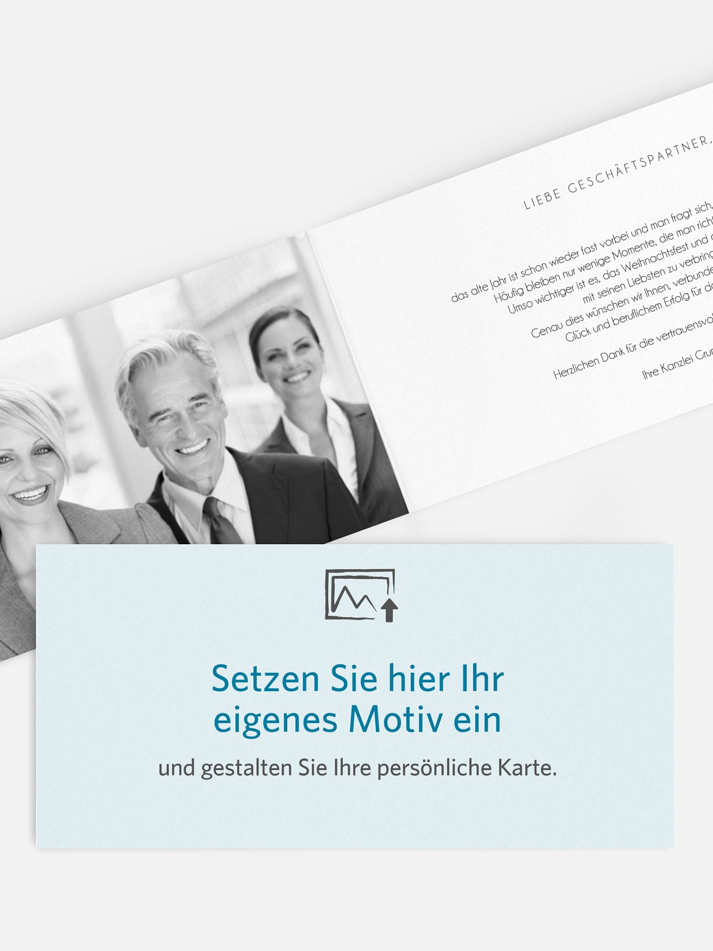 Geschäftliche Weihnachtskarte Gestaltungsfreiheit