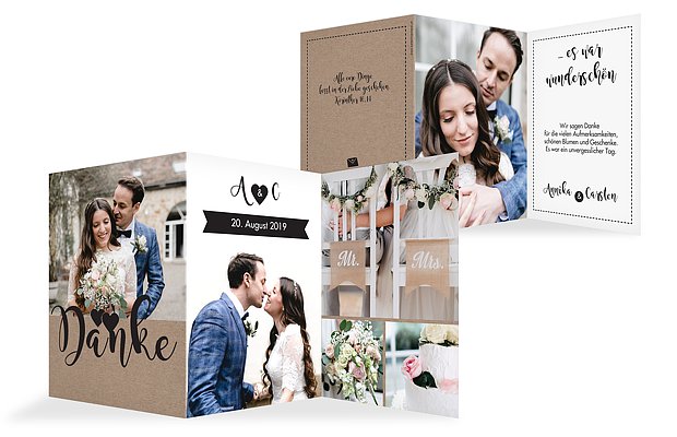 Dankeskarte Hochzeit Piktogramm