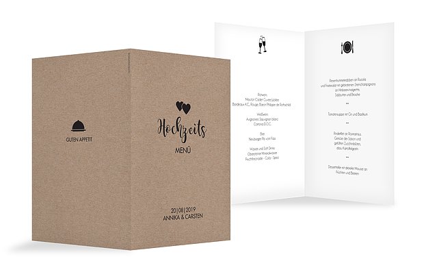 Menükarte Hochzeit Piktogramm