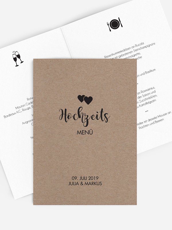 Menükarte Hochzeit Piktogramm