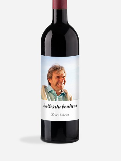Étiquette pour bouteille Bulles du bonheur