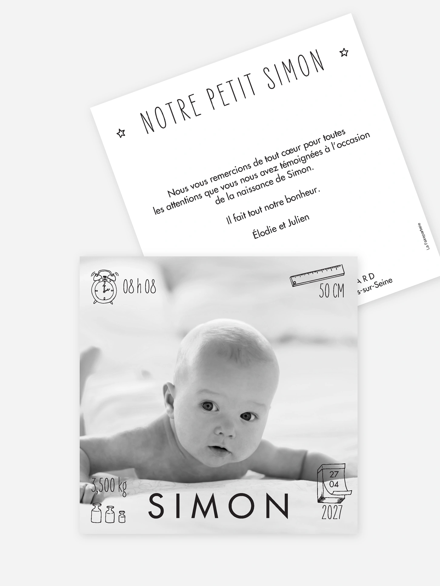 Faire-part naissance Picto modernes