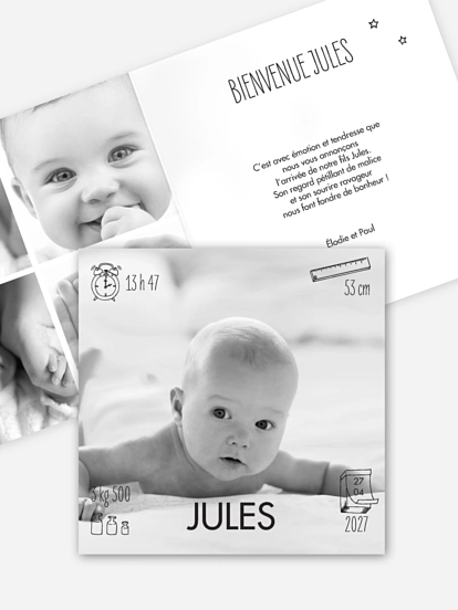 Faire-part naissance Picto modernes