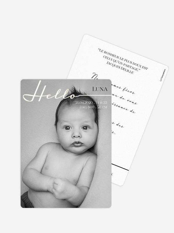 Faire-part naissance Hello baby