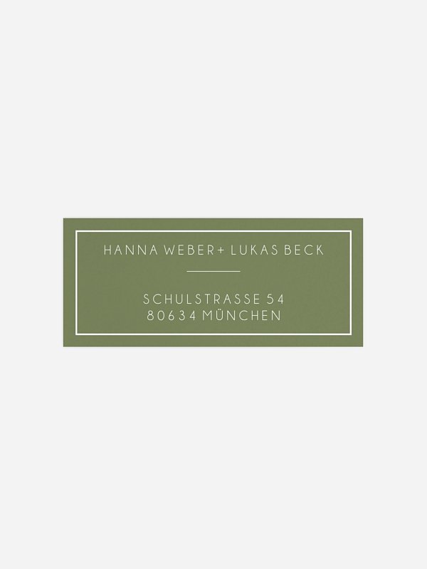 Absenderaufkleber Hochzeit Purist