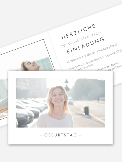 Einladung 18. Geburtstag Purist