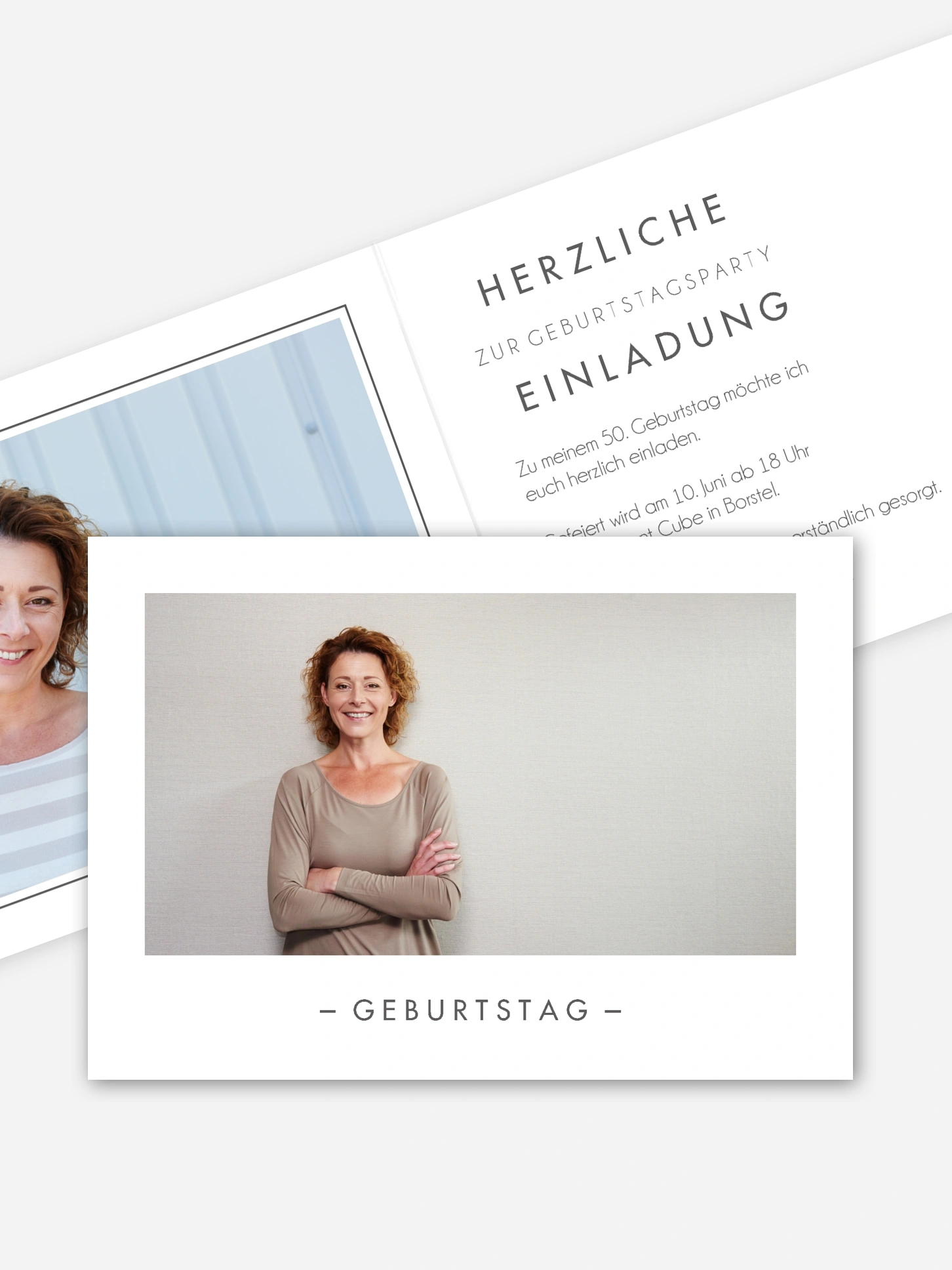 Einladung 50. Geburtstag Purist