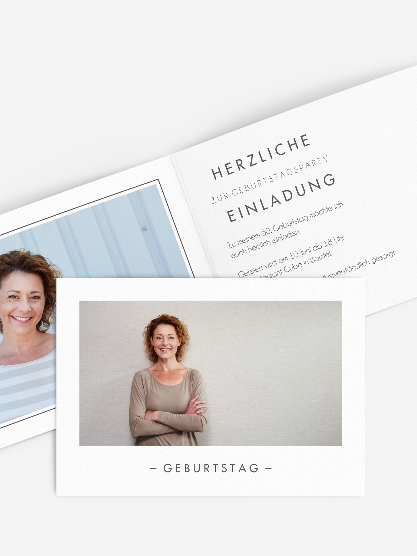 Einladung 50. Geburtstag Purist