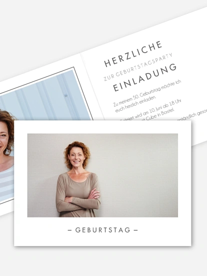 Einladung 50. Geburtstag Purist