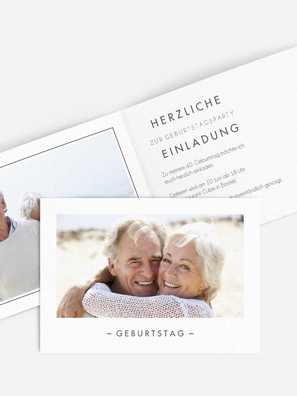 Einladung 60. Geburtstag Purist