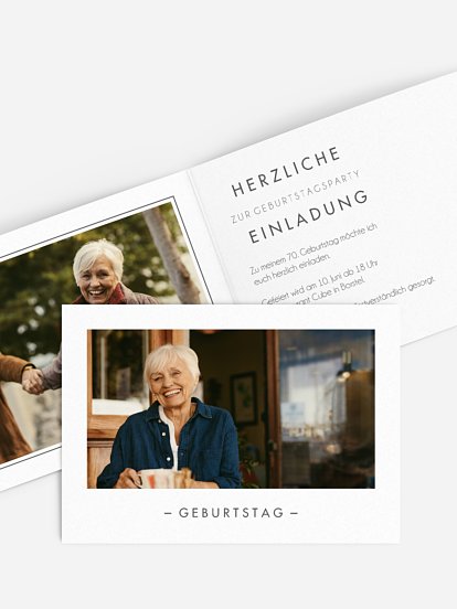 Einladung 70. Geburtstag Purist