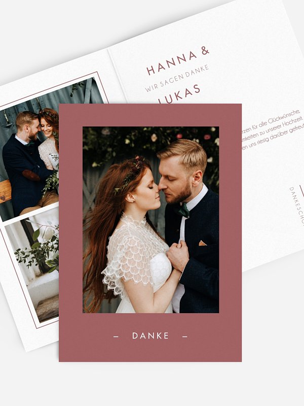 Dankeskarte Hochzeit Purist