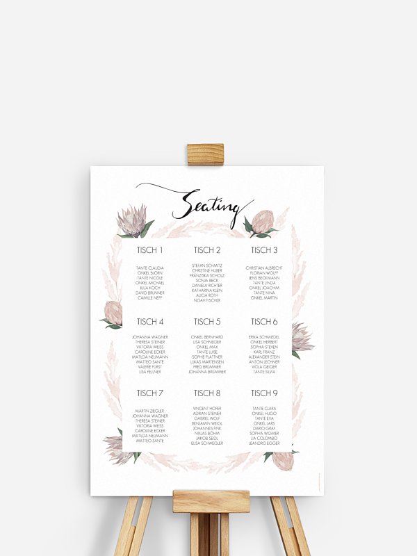 Sitzplan Plakat Protea