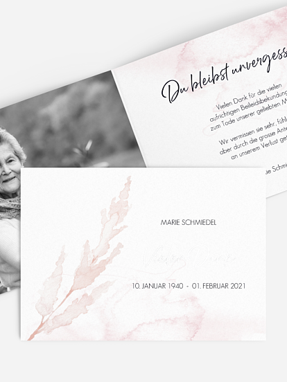 Trauerdanksagung Protea