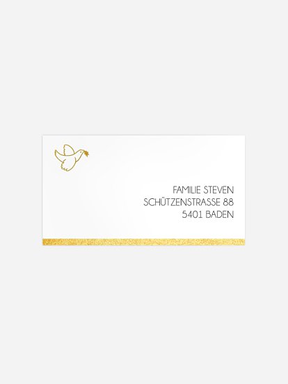 Empfängeraufkleber Konfirmation und Kommunion Friedenstaube