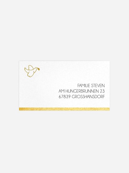 Empfängeraufkleber Konfirmation und Kommunion Friedenstaube