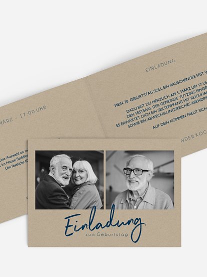 Einladung 70. Geburtstag Grosser Tag