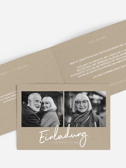 Einladung 70. Geburtstag Grosser Tag