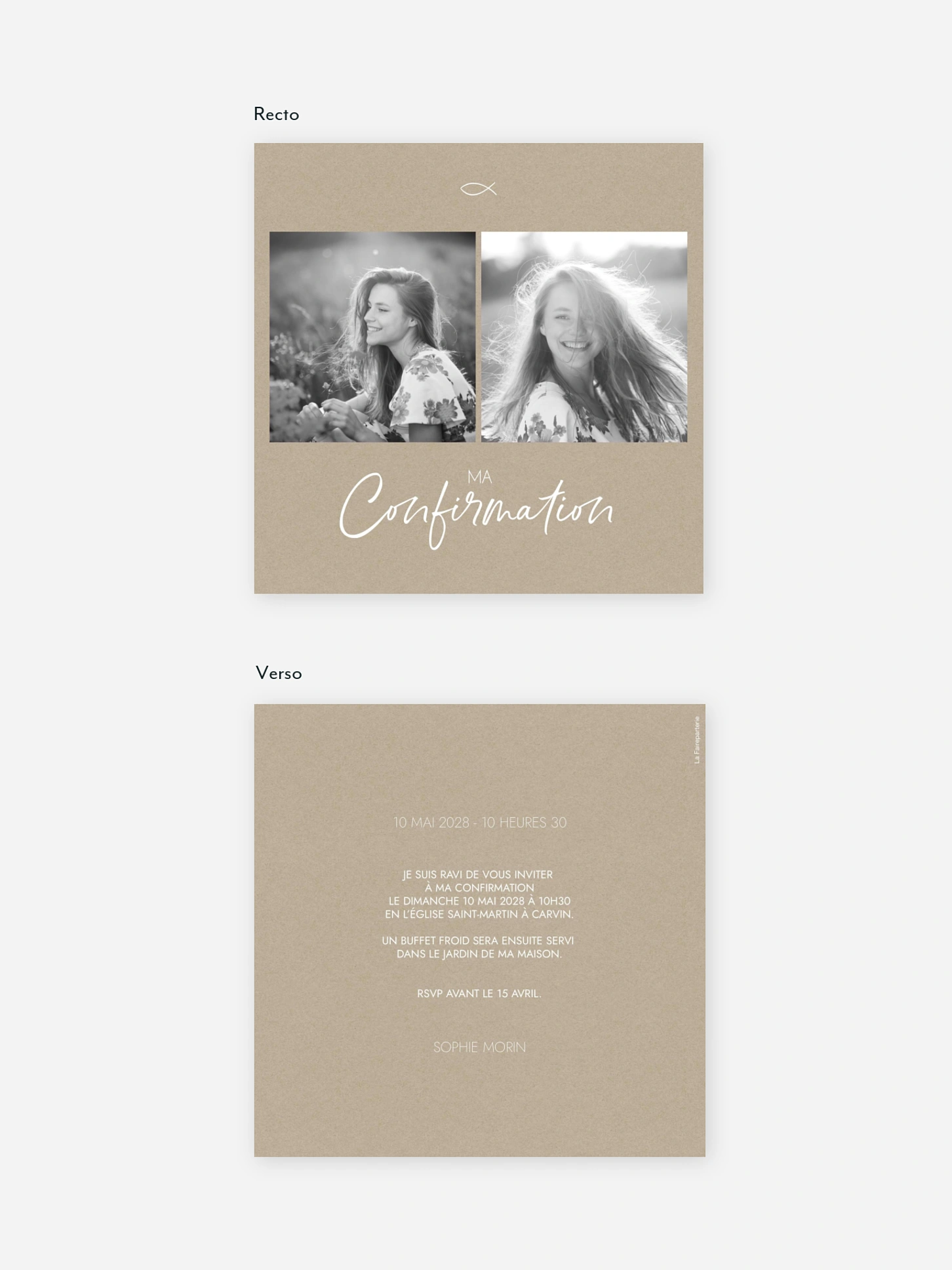 Invitation Confirmation Grand jour