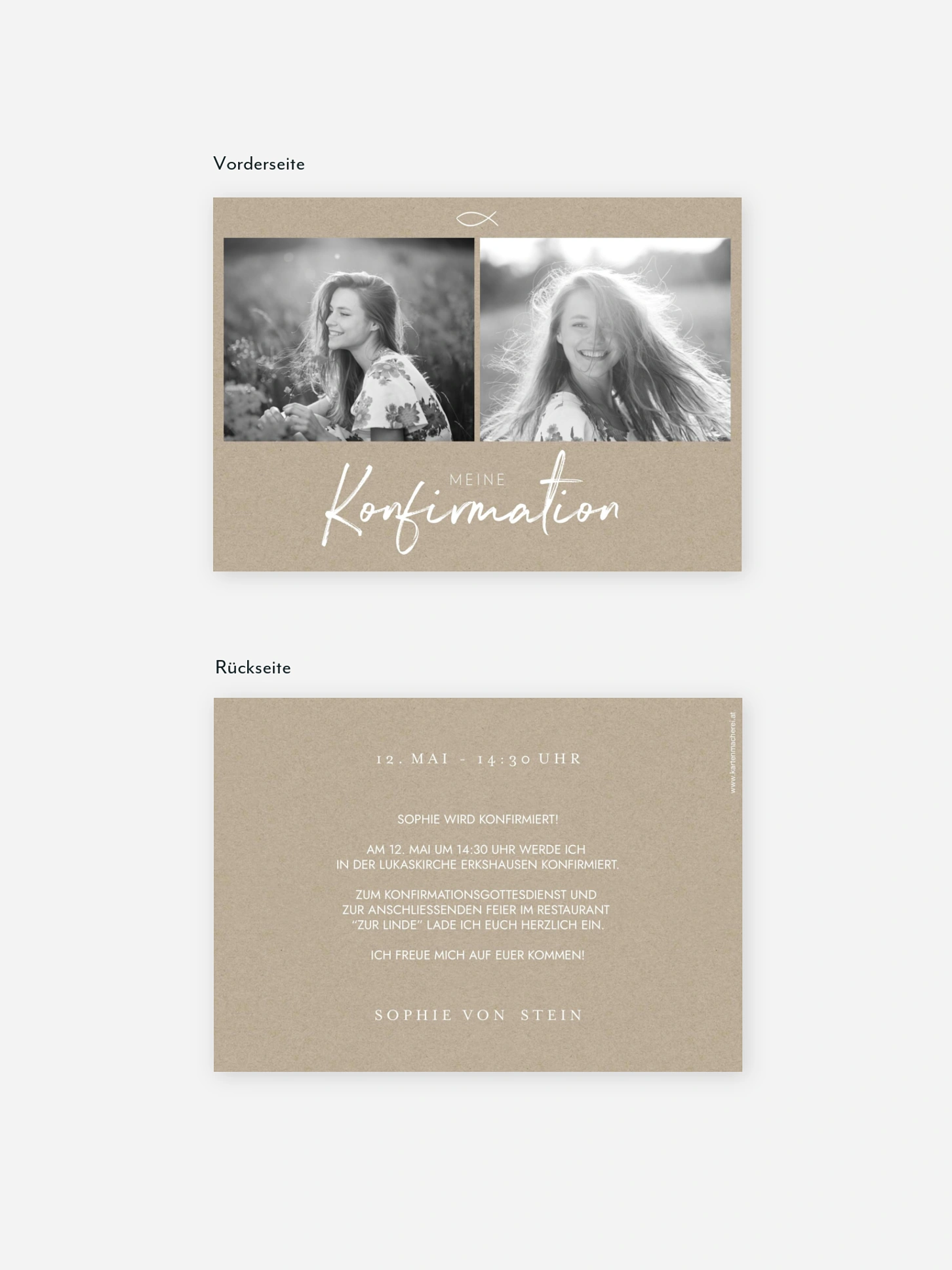 Konfirmationseinladung Grosser Tag