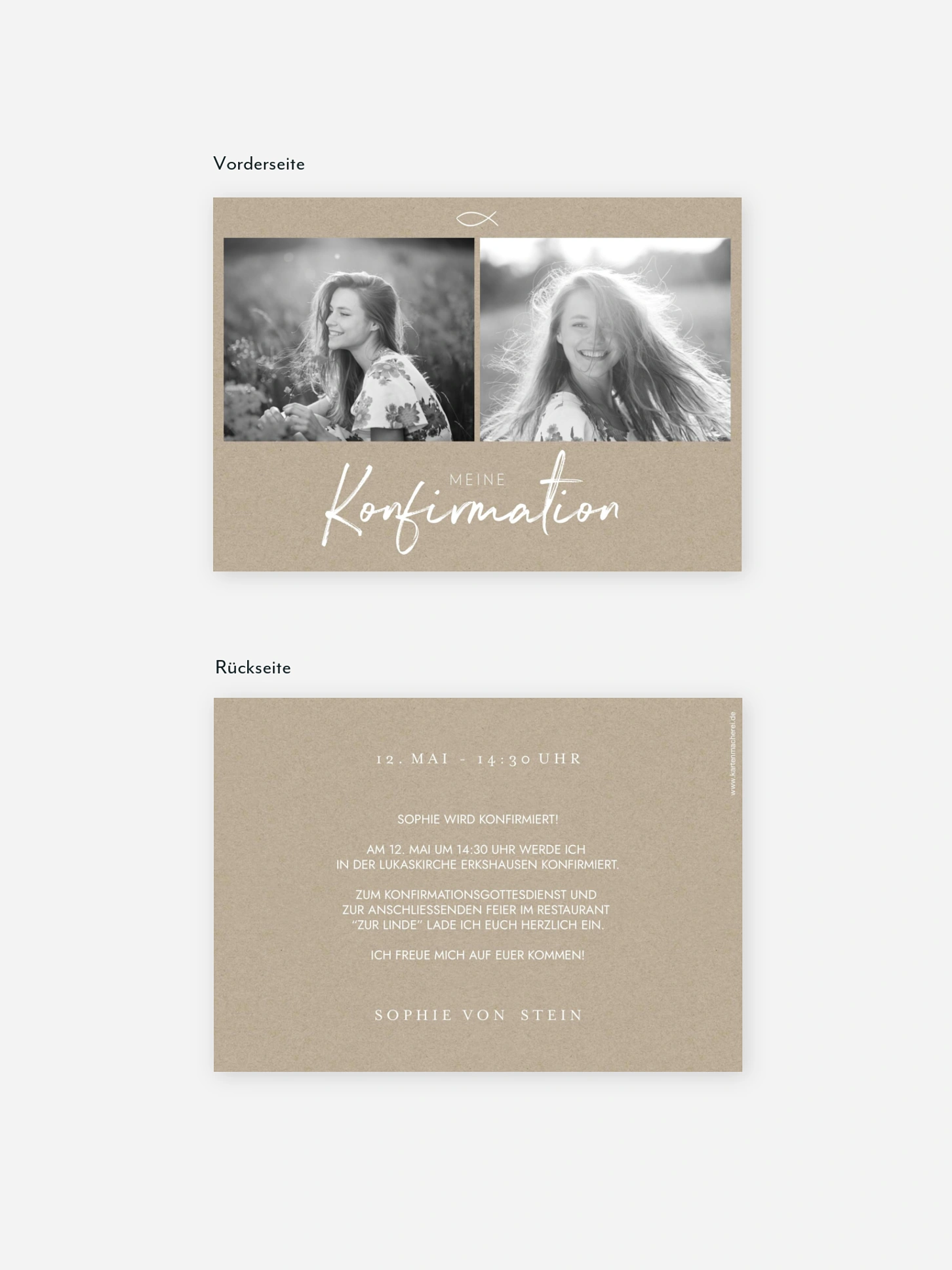 Konfirmationseinladung Grosser Tag