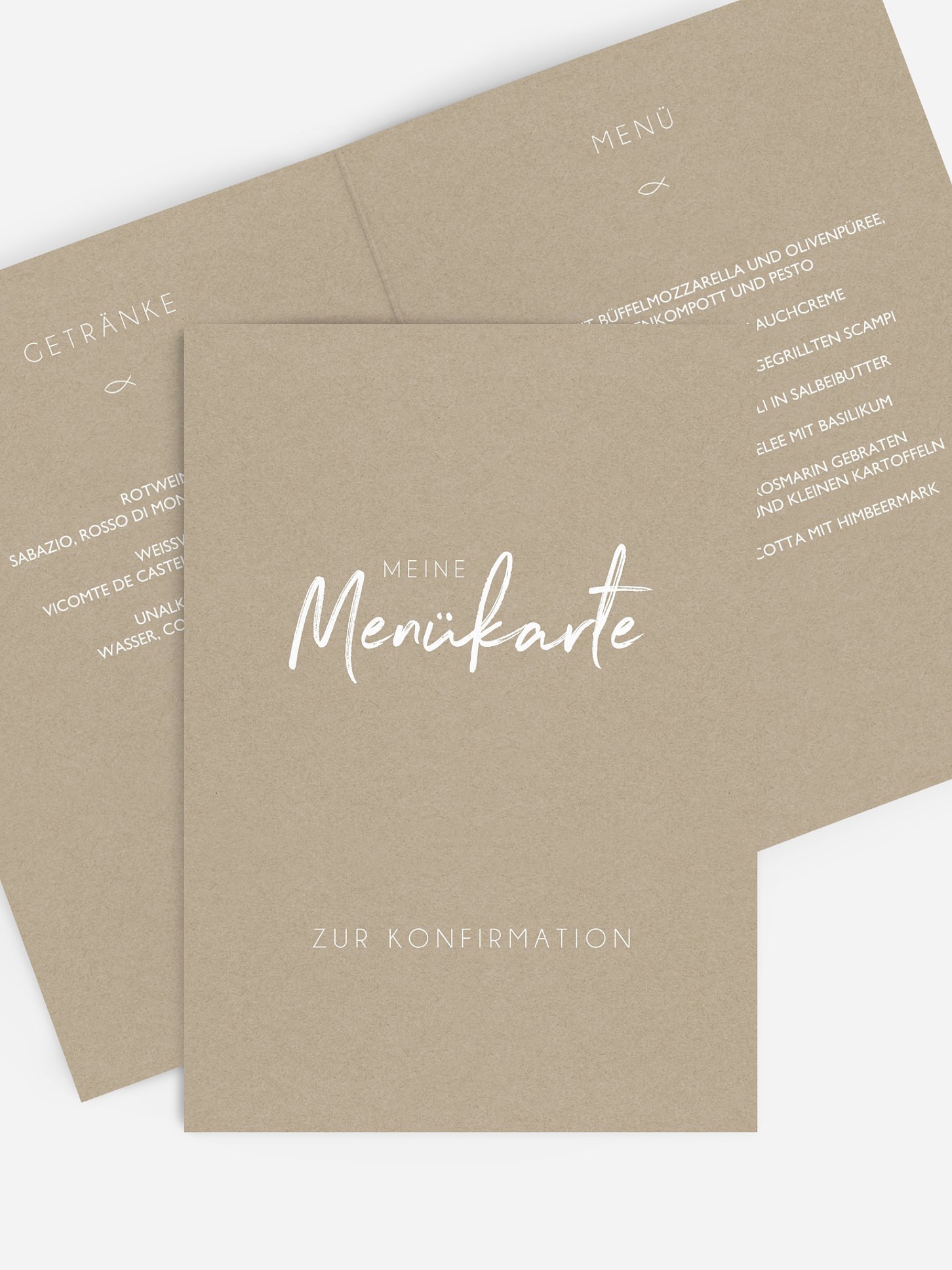 Menükarte Konfirmation Grosser Tag