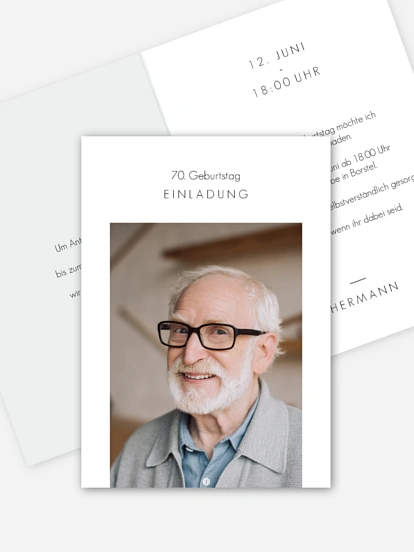 Einladung 70. Geburtstag Mein Weg