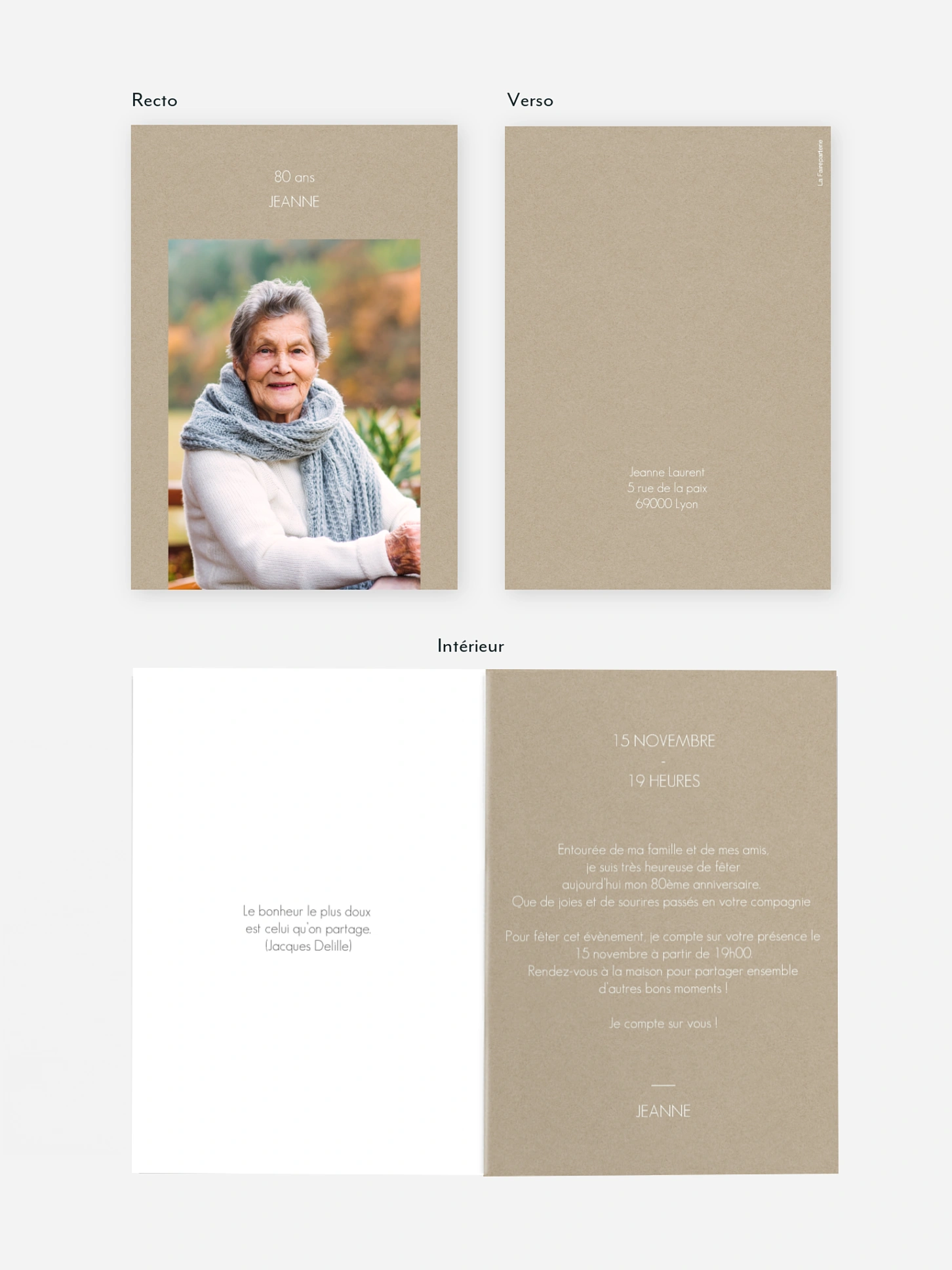 invitation anniversaire 80 Mon chemin