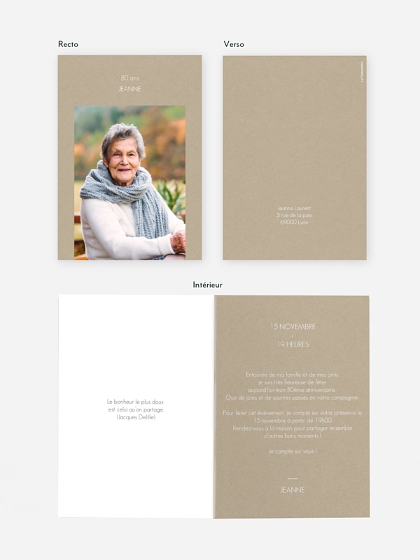invitation anniversaire 80 Mon chemin