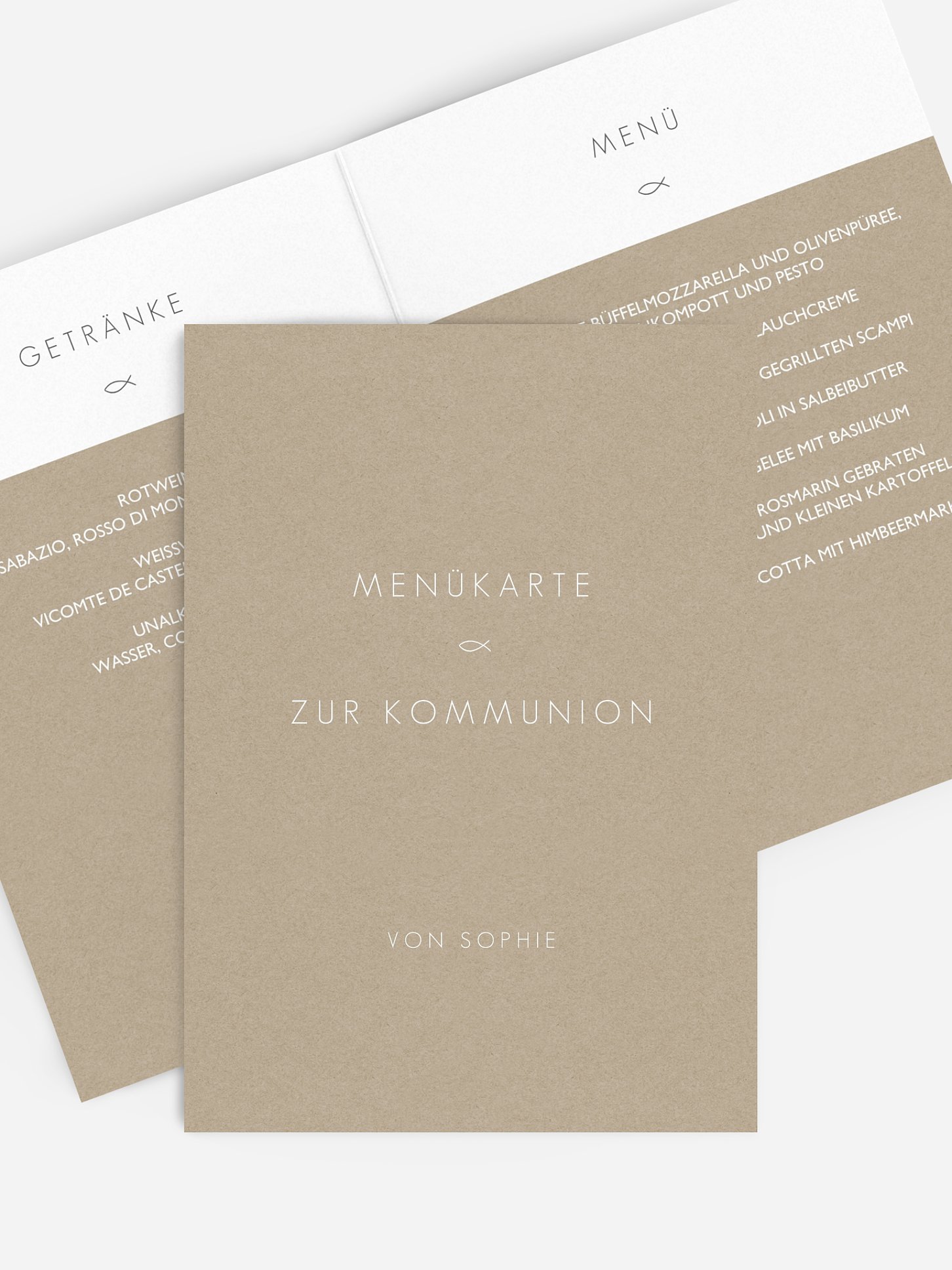 Menükarte Kommunion Mein Weg