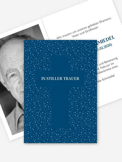 Trauerkarte Kreuz-Silhouette