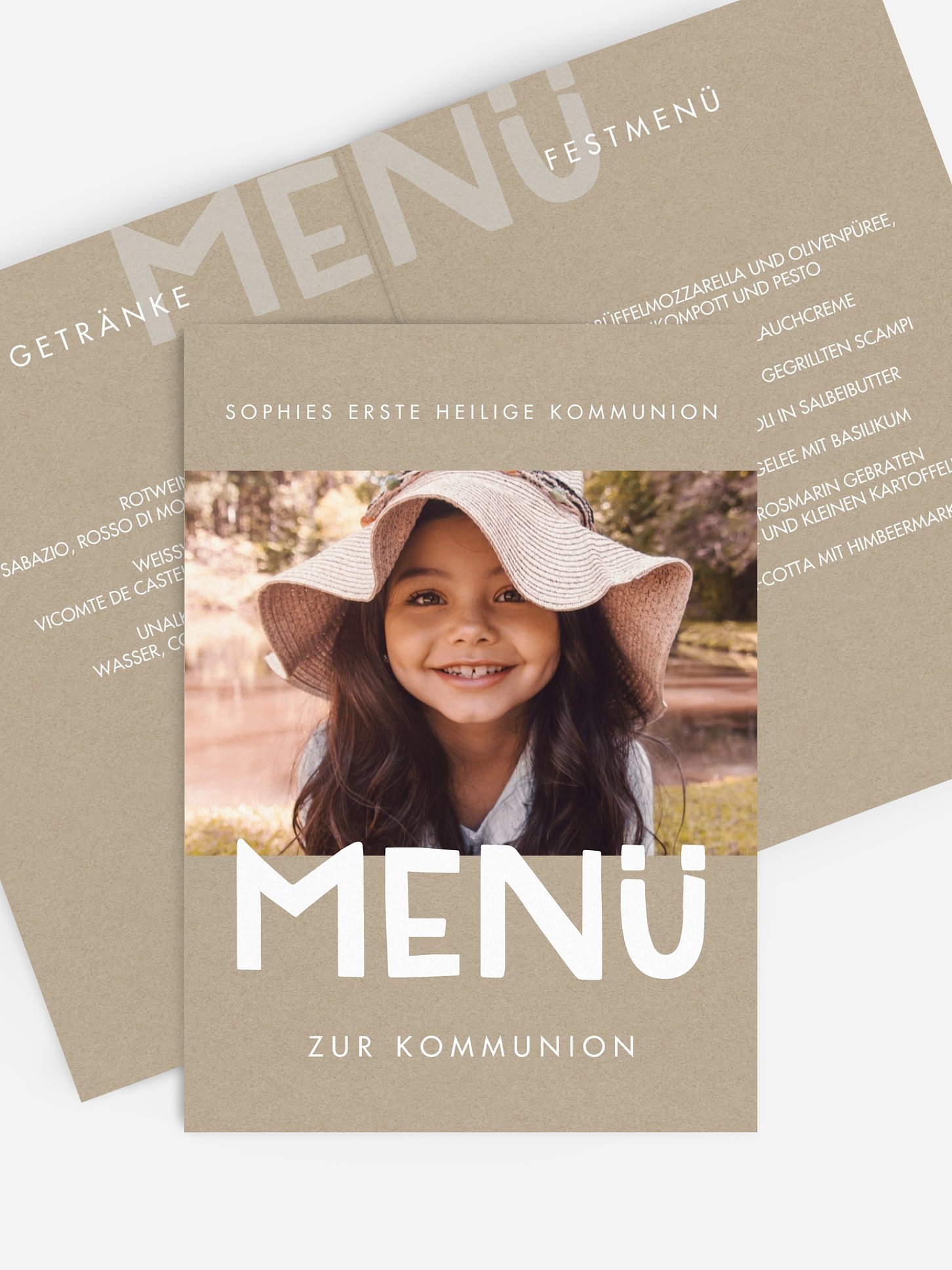Menükarte Kommunion Panorama