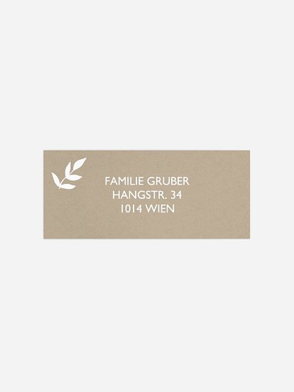 Absenderaufkleber Konfirmation und Kommunion Olivenzweig